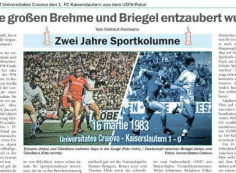 1-0 cu Kaisers...., 42 de ani de la cea mai mare victorie din istoria Universității Craiova