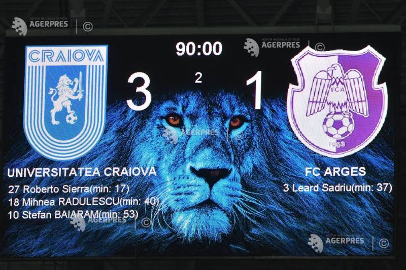 Universitatea Craiova, victorie clară cu FC Argeș: 3-1 pe teren propriu